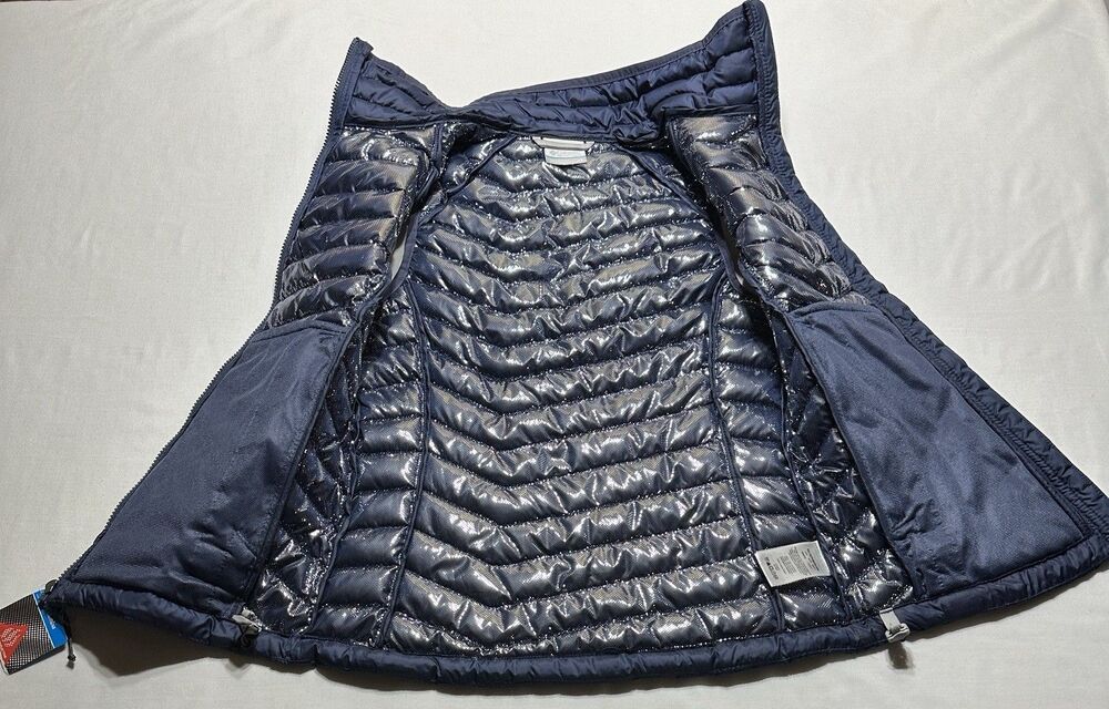 Columbia Puffer Vest Powder Lite Women’s Size XS Omni-Heat Full Zip Navy NWT NEW - Picture 3 of 10